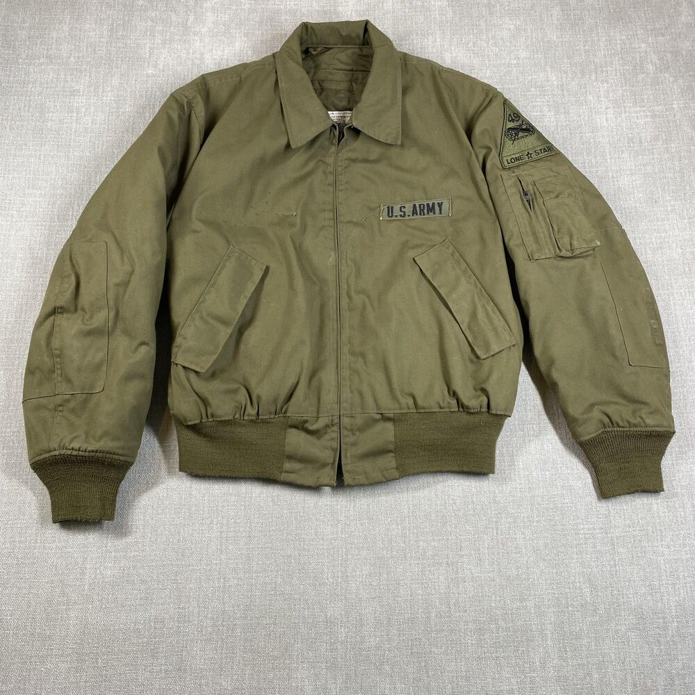 Vintage Isratex Jacket Mens Large Green Cold Weather Aramid US Army Bomber
